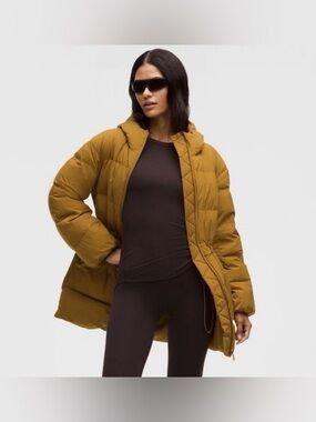 Lululemon Cinch-Waist 600-Down-Fill Puffer Melrose Tan Women’s Size: Large